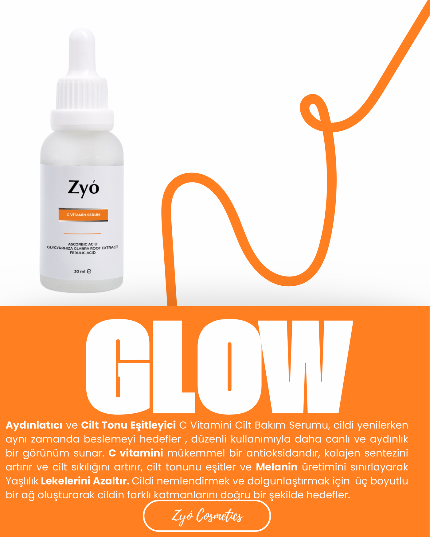 Aydınlatıcı ve Cilt Tonu Eşitleyici Antioksidan C Vitamin Serum 30 ml görsel 4