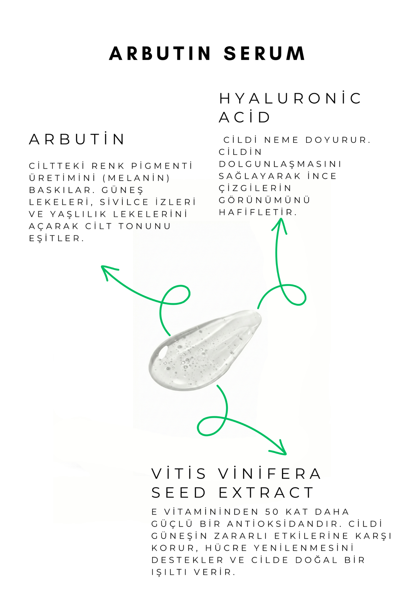 Pürüzsüz ve Aydınlık Cam Cilt Etkili Cilt Seti Gözenek Sıkılaştırıcı, Arbutin ve C Vitamini 3'lü Set görsel 3